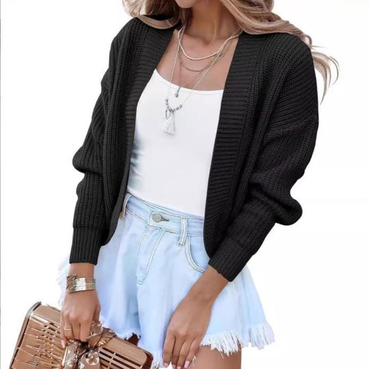 Damen lässiger Strickpullover mit überschnittenen Schultern und weitem Schnitt R&B