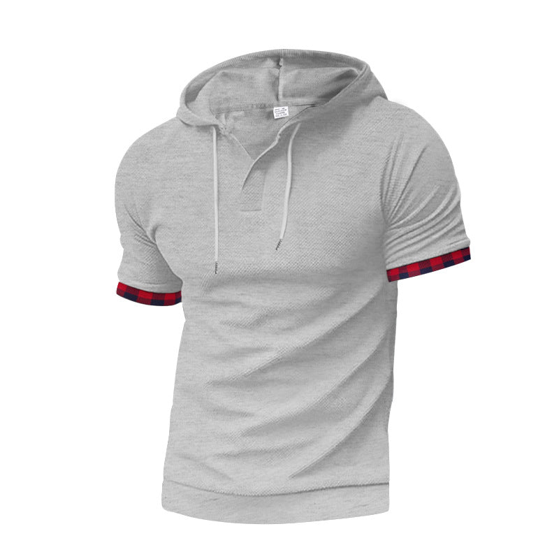 Herren modernes Kapuzenshirt mit strukturiertem Design und kontrastierenden Ärmeln R&B