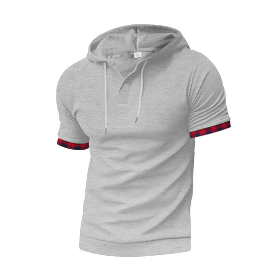 Herren modernes Kapuzenshirt mit strukturiertem Design und kontrastierenden Ärmeln R&B