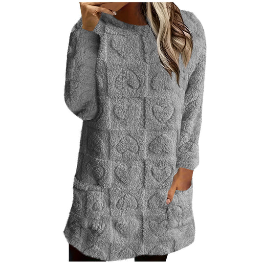 Damen Kuschelige Tunika mit Herzmuster R&B