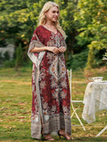 Damen Maxikleid mit detailliertem Floral- und Paisleydesign R&B