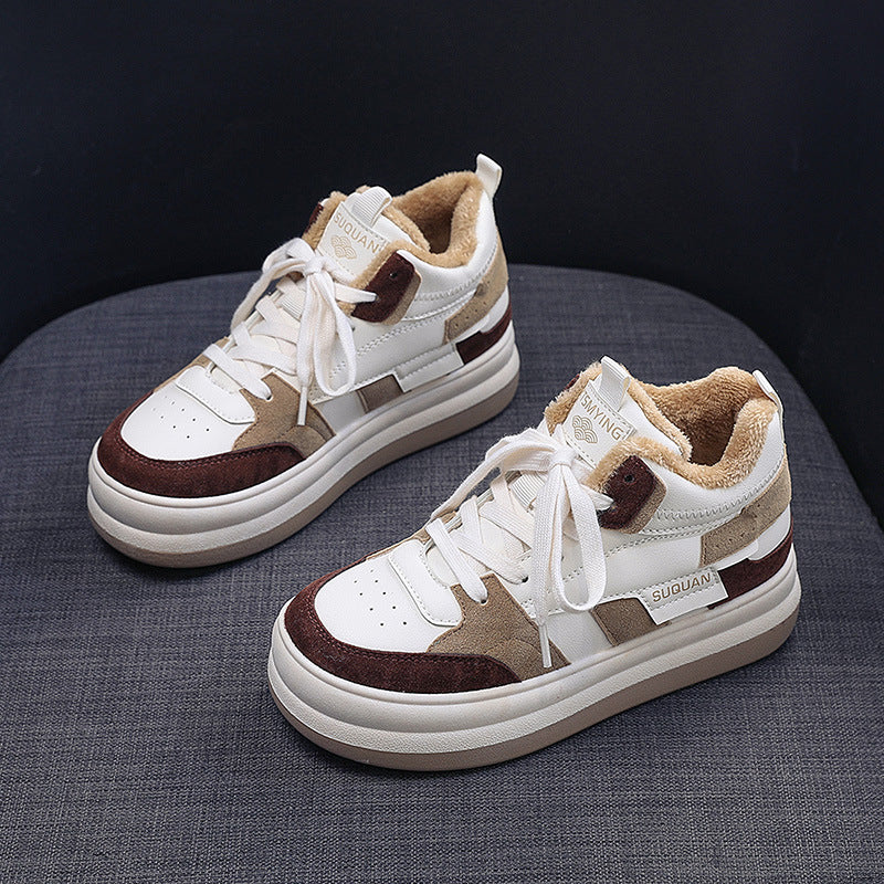 Damen modische Chunky Sneakers mit kuscheligem Innenfutter und strapazierfähigem Obermaterial R&B