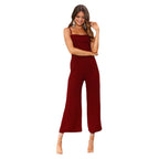 Damen Jumpsuit mit schmalen Trägern und weitem Beinschnitt R&B