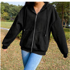 Damen bequeme Kapuzenjacke mit praktischen Taschen und lässigem Schnitt R&B