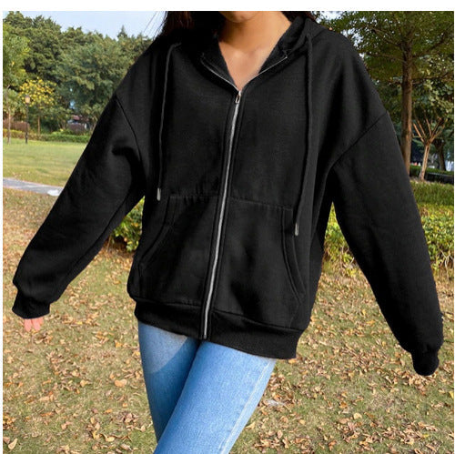 Damen bequeme Kapuzenjacke mit praktischen Taschen und lässigem Schnitt R&B