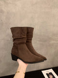 Damen Stiefeletten mit gerafftem Schaft und spitzem Fußteil R&B