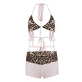 Damen modisches Dreieck-Bikini-Set mit verstellbaren Trägern und Tiermustern R&B