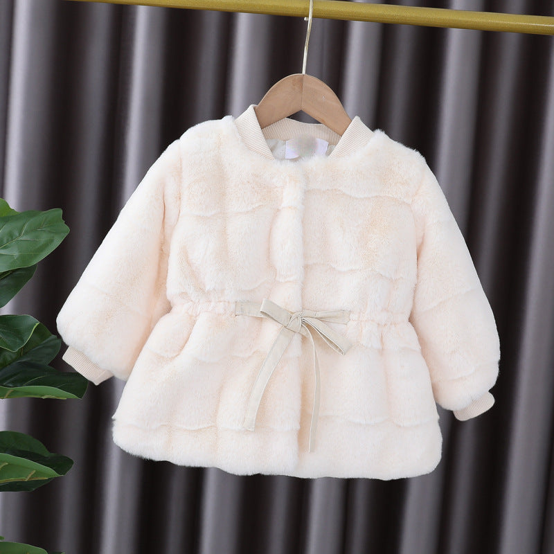 Damen kuschelige, gepolsterte Jacke mit Taillengürtel R&B