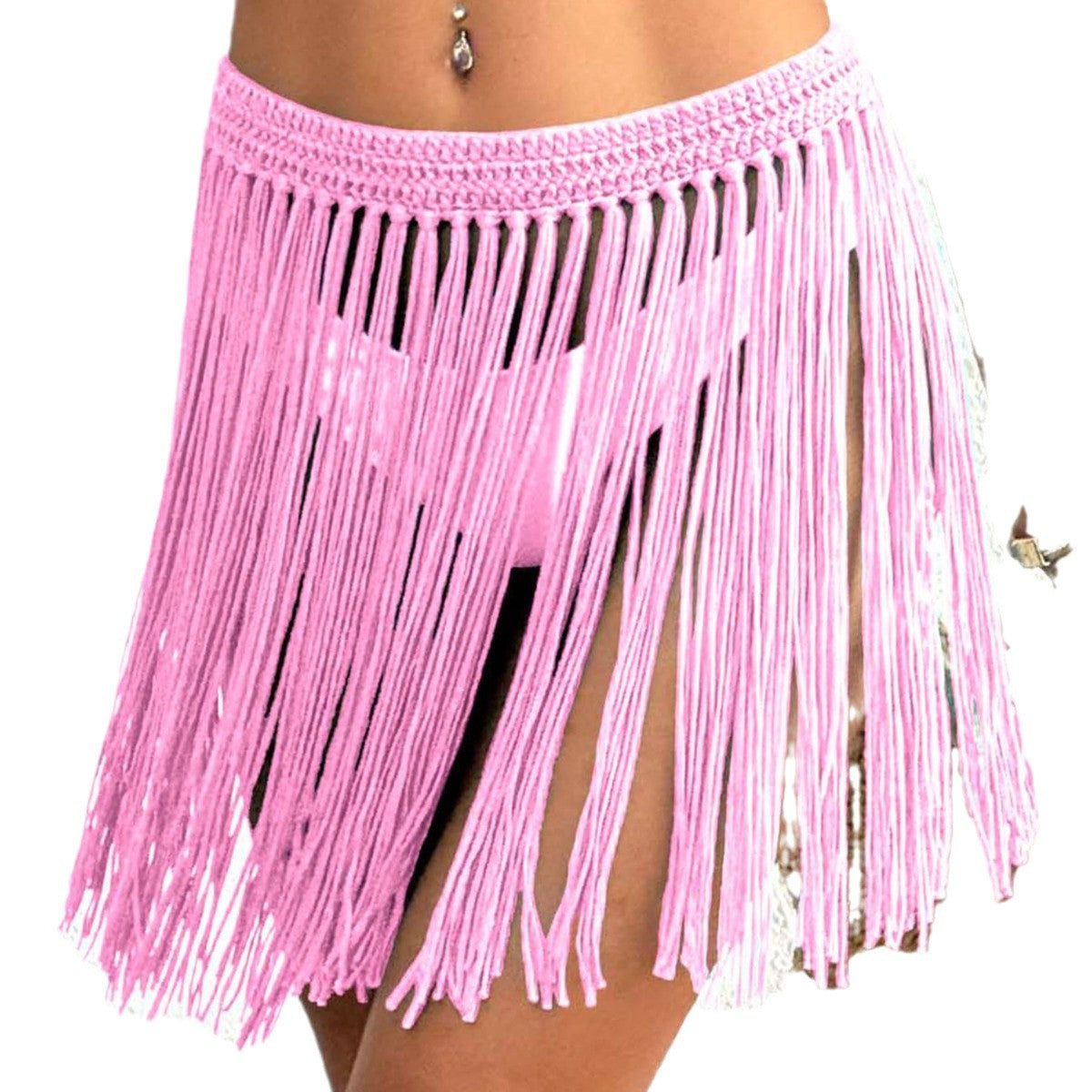Damen Häkel-Strandrock mit fransigen Details R&B