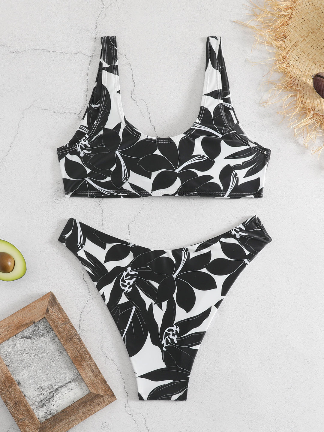 Damen Bikini-Set mit floralen Mustern und sportlichem Schnitt R&B