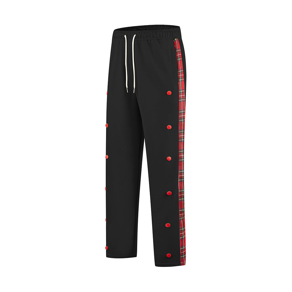 Herren Sportliche Jogginghose mit Druckknopf-Design und elastischem Bund R&B