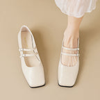 Damen zeitlose und elegante Mary-Jane Schuhe mit doppeltem Riemen