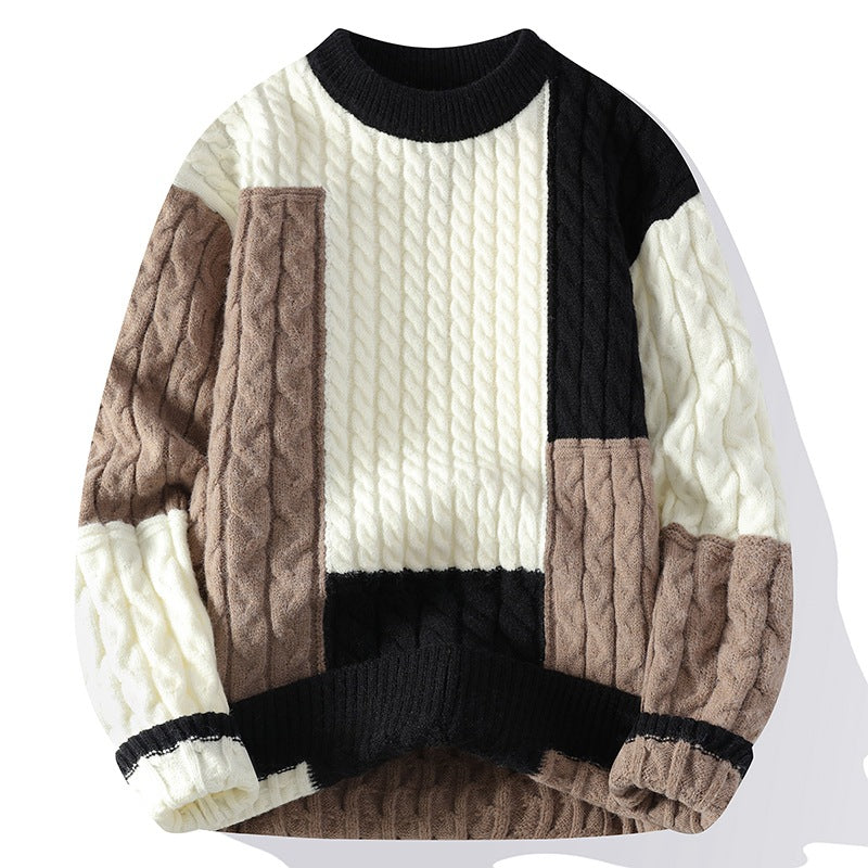 Herren modischer Pullover im Kabelstrickdesign R&B