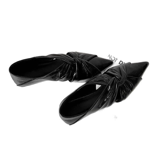 Damen elegante Spitzenslipper mit raffinierten Knoten-Details