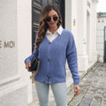 Damen Strickjacke mit V-Ausschnitt und dekorativen Knopfdetails R&B