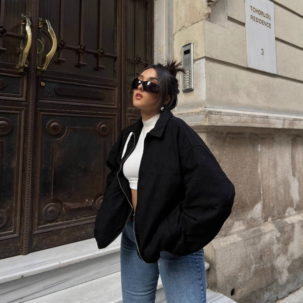 Damen Lässige Oversized-Jacke mit praktischen Taschen und elegantem Schnitt R&B