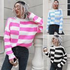Damen Lässiger Streifenpullover mit weichem Material und lässigem Schnitt R&B