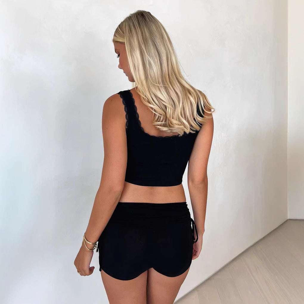 Damen sportliches Set mit elastischem Bund und trendigem Schnitt R&B
