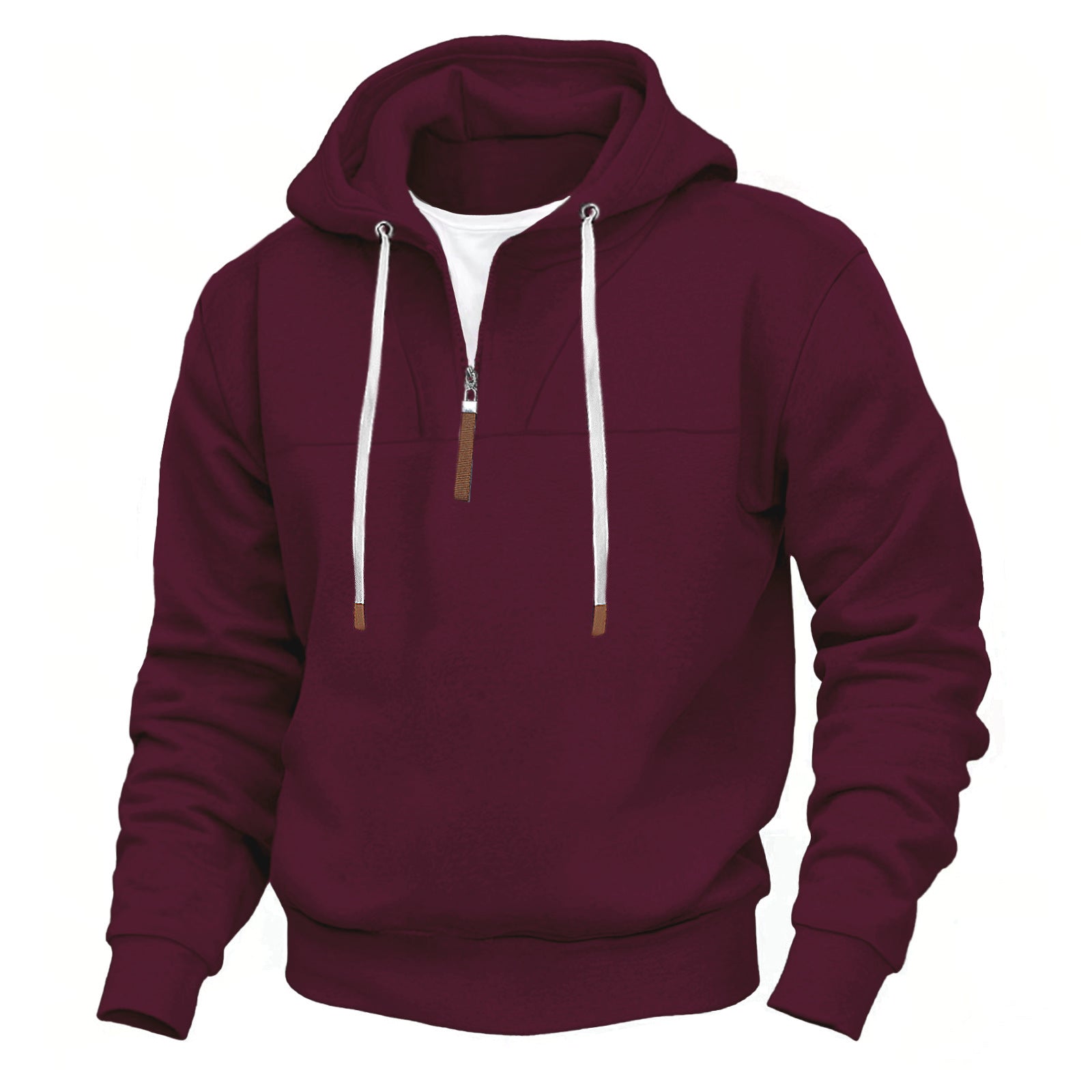Herren Kapuzenpullover mit halbem Reißverschluss und hochwertigen Materialien R&B