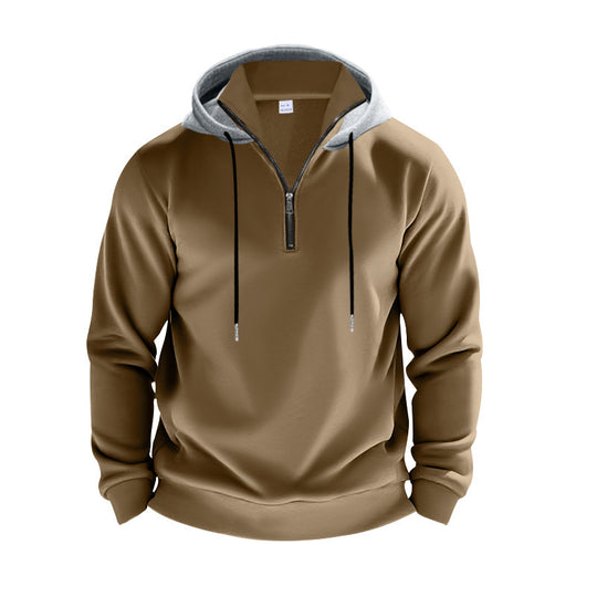 Herren Sportlicher Kapuzenpullover mit halbem Reißverschluss und atmungsaktivem Material R&B