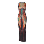 Damen Elegantes Maxikleid mit faszinierendem Grafikdruck R&B