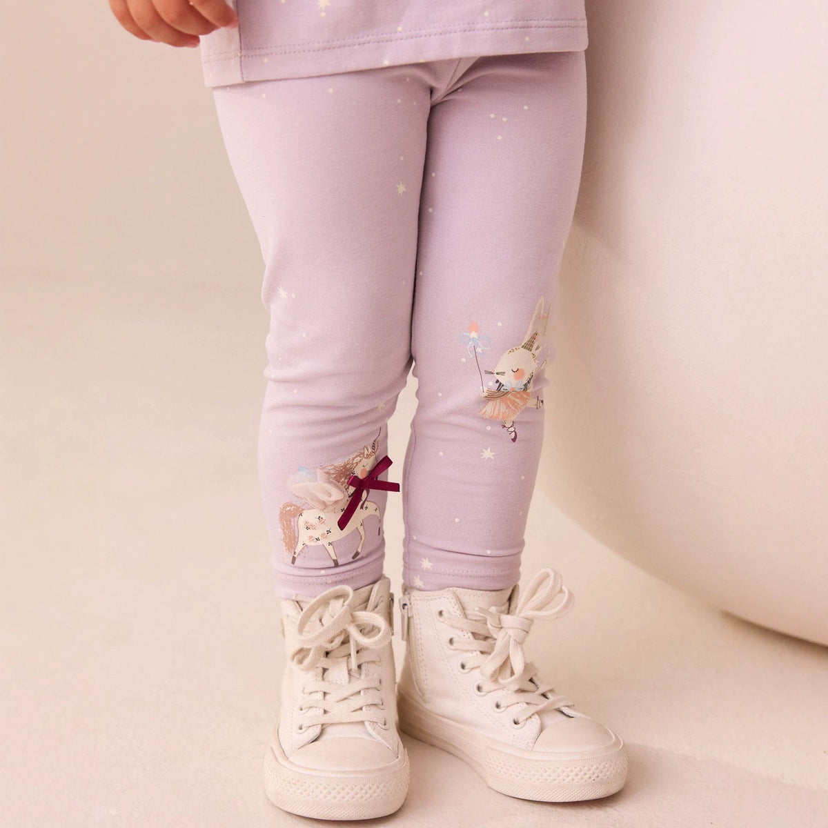Mädchen Leggings mit verspieltem Einhorn- und Hasenmuster R&B