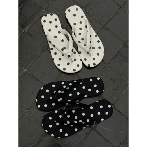 Damen trendige Zehentrenner-Sandalen mit Polka-Dots-Dekor R&B