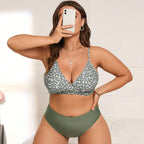 Damen Bikini-Set mit modernem Wickeldesign und hohem Taillenschnitt