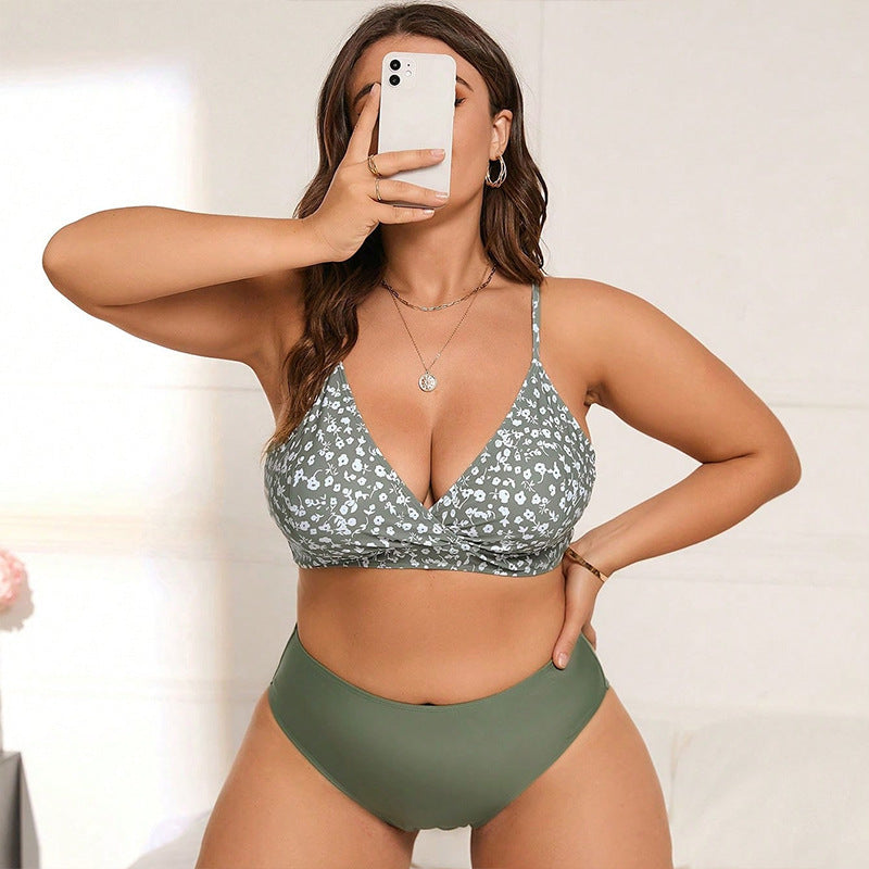 Damen Bikini-Set mit modernem Wickeldesign und hohem Taillenschnitt