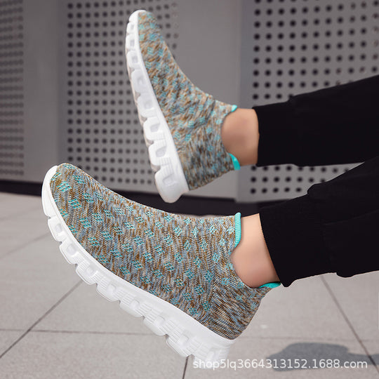 Damen Sportliche Stricksneaker mit rutschfester Sohle und elastischem Schaft R&B
