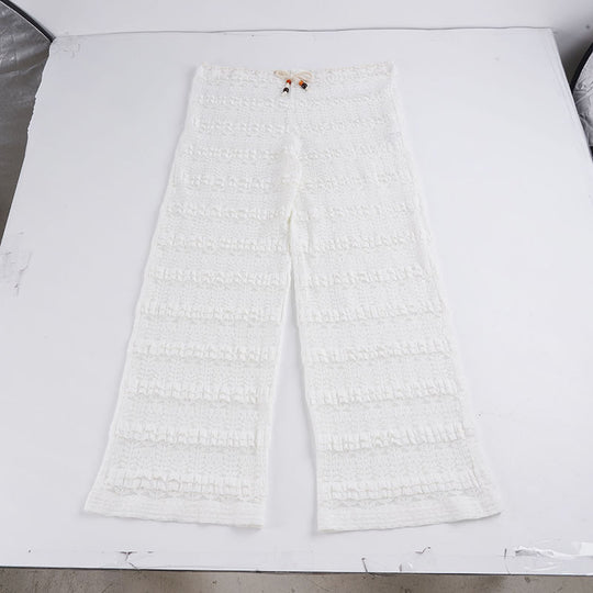 Damen lässige Strandhose mit raffiniertem Volantdesign R&B
