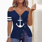Damen Modisches Oberteil mit asymmetrischem Schnitt und Glitzerdetails R&B