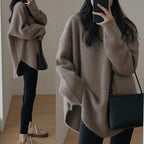 Damen Oversized Strickpullover mit lässigem Schnitt und voluminösen Ärmeln R&B