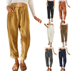 Damen nan weiche weite Cordhose mit hoher Taille, Bundfalten und umgeschlagenem Saum R&B