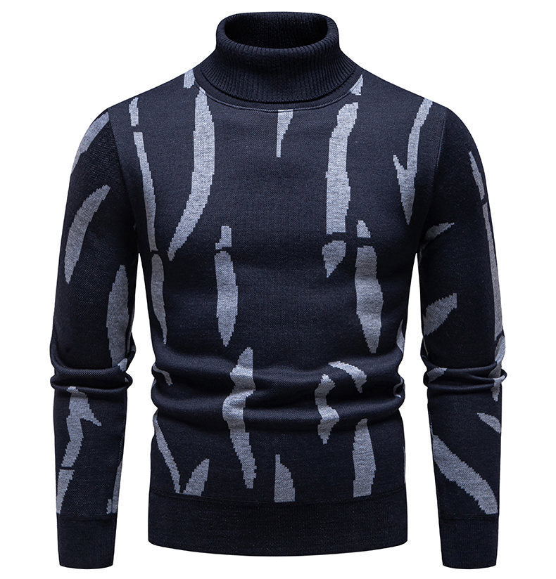 Herren modischer Rollkragenpullover mit auffälligem Muster R&B