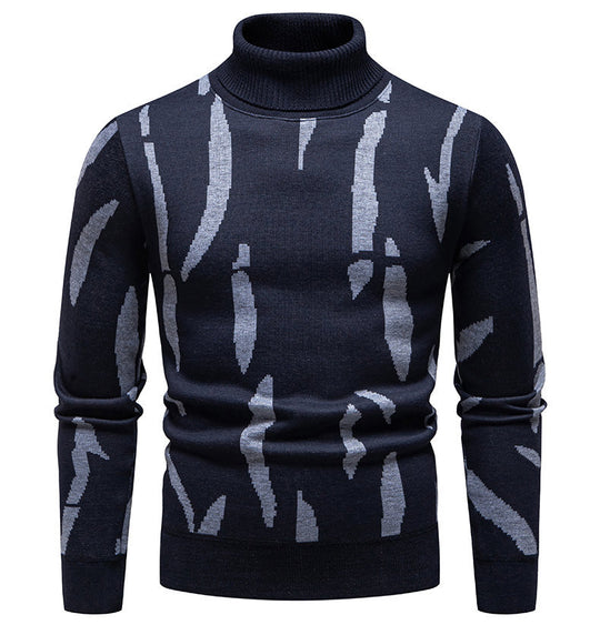 Herren modischer Rollkragenpullover mit auffälligem Muster R&B