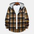 Herren Karierte Hemdjacke mit Kapuze und bequemer Passform