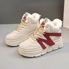 Damen modische High-Top Sneakers mit kuscheligem Innenfutter und robustem Profil R&B