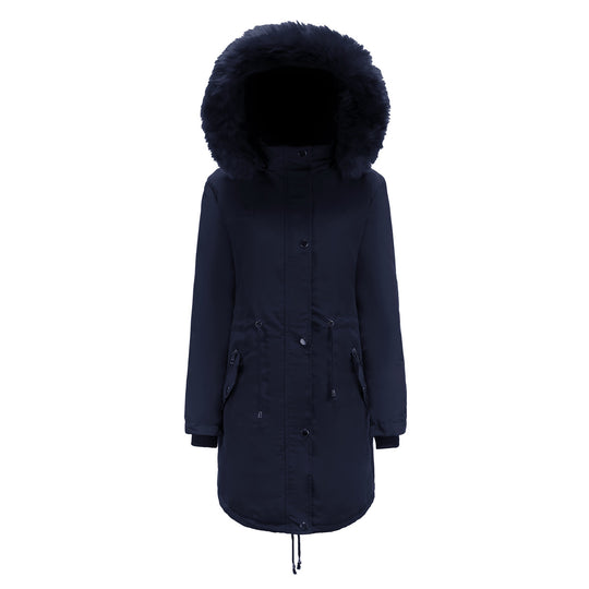 Damen Parkajacke mit abnehmbarem Kunstfellkragen und seitlichen Reißverschlusstaschen R&B