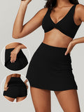 Damen Bade-Rock mit integrierten Shorts und elastischem Bund R&B