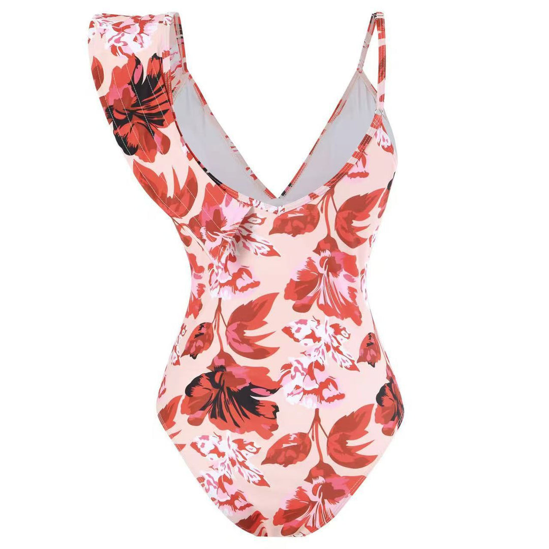 Damen Badeanzug mit floralem Design und passendem Rock R&B