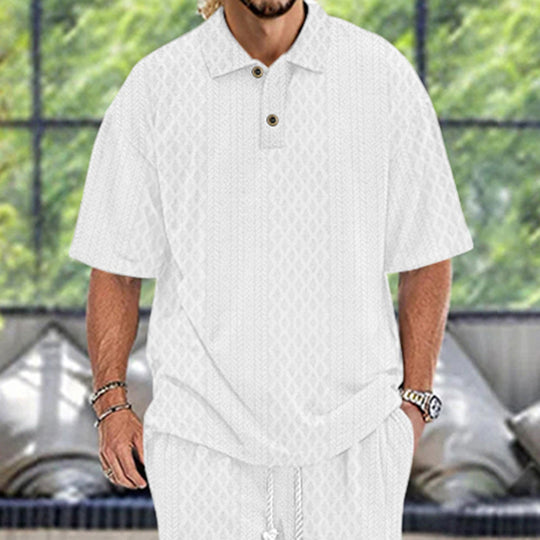 Herren Polohemd mit strukturiertem Design und bequemer Passform R&B