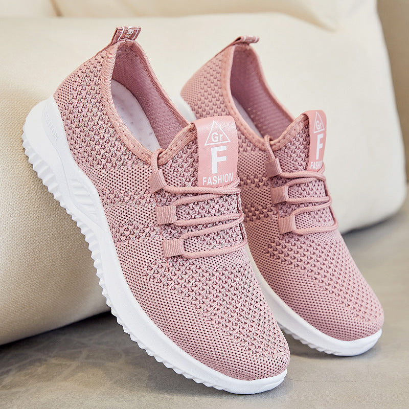 Damen Sportliche und atmungsaktive Sneakers mit flexiblem Strickoberteil R&B