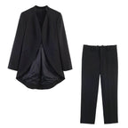 Damen elegante Stoffhose mit weitem Bein und optimierter Passform R&B