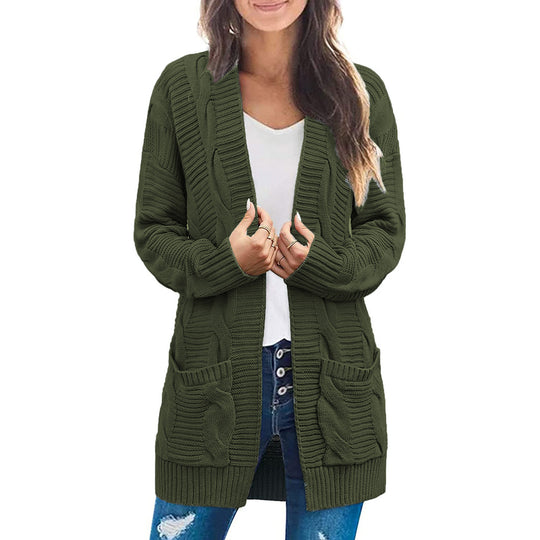 Damen Strickjacke Mit Tiefen Taschen und Strukturiertem Design R&B