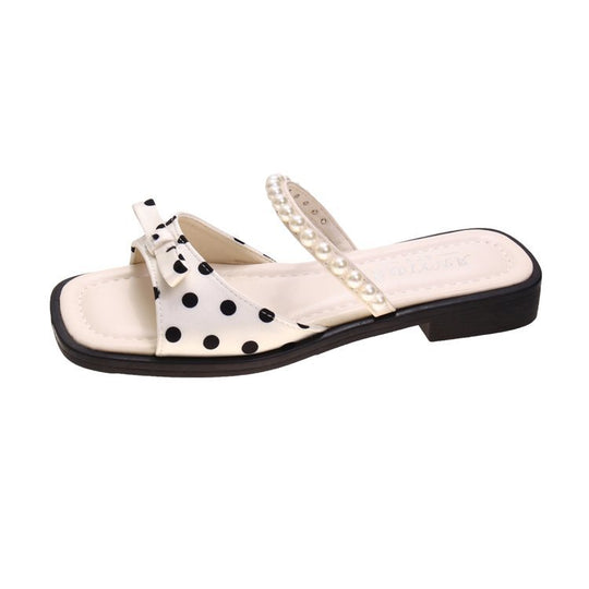 Damen elegante Sandalen mit perlenverziertem Riemendesign R&B