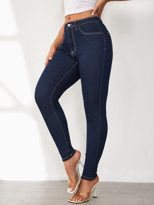 Damen Slim Fit Jeans mit hohem Bund und innovativer Nahtführung R&B