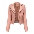 Damen stylische Bikerjacke mit asymmetrischem Reißverschluss und Detailnähten