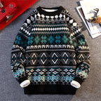Herren gemusterter Pullover mit winterlichem Design und hohem Kragen R&B