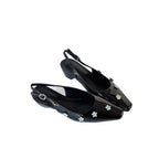 Damen Slingback-Pumps mit floralen Strassverzierungen und elegantem Schnitt